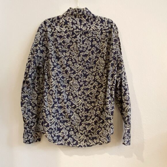American Eagle Button Front Seriously Soft Paisley Shirt Mens Medium Classic Fit - Picture 6 of 10